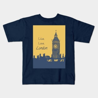 Live. Love. London.  Quote Big Ben Lino Print Kids T-Shirt